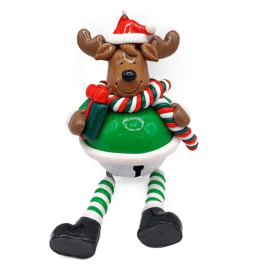 Wizardi 2.17" x 5.31" Glossy Gingerbread Reindeer Christmas Ornament, 1pc.